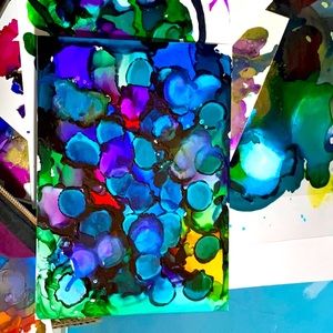 Framed alcohol ink art